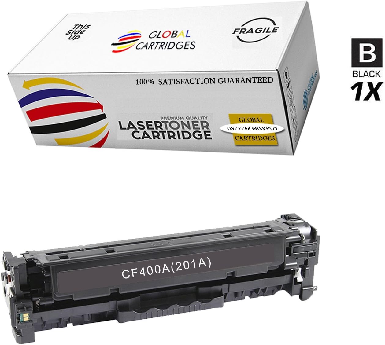 GLB Premium Quality Compatible Replacement for HP 201A Toner Cartridge Set + Additional Black 2 X CF400A CF401A CF402A CF403A (2xBlack, Cyan, Yellow, Magenta)