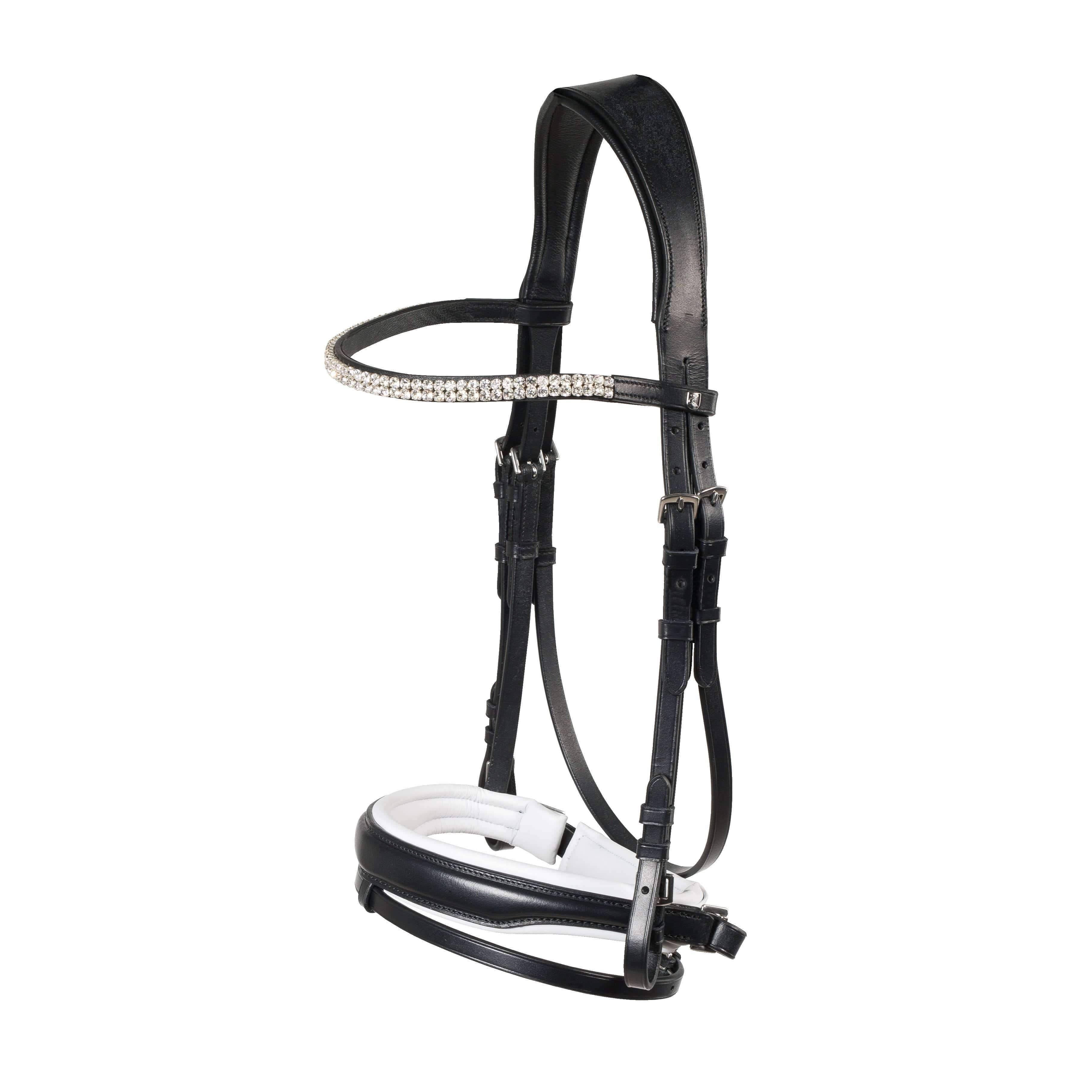 Horze Rohan Snaffle Bridle Horse Black/White