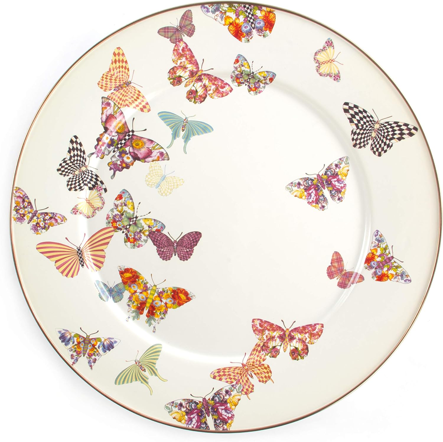 MacKenzie-Childs Courtly Check Serving Platter, Large 16-Inch Serving Dish, Enamel Kitchenware Line