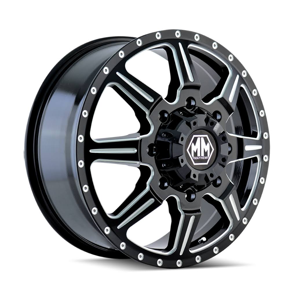 Mayhem 8101 Monstir Dually Front 22x8.25 8x200 Black/Milled Wheel Rim