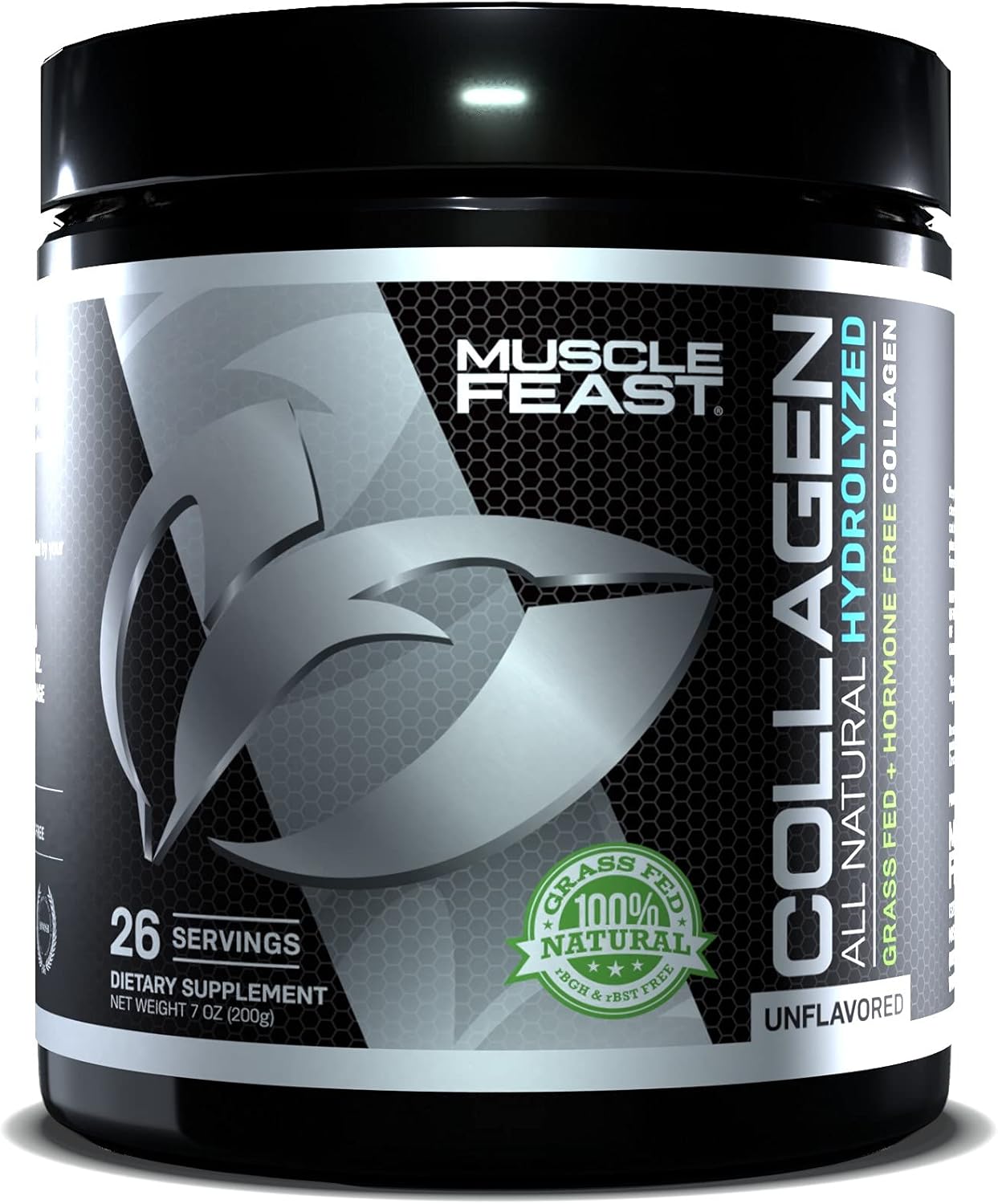 Muscle Feast Hydrolyzed Collagen Peptides Powder, Non-GMO Dairy & Gluten Free, Unflavored, 200g (Pack of 4) Pack of 2