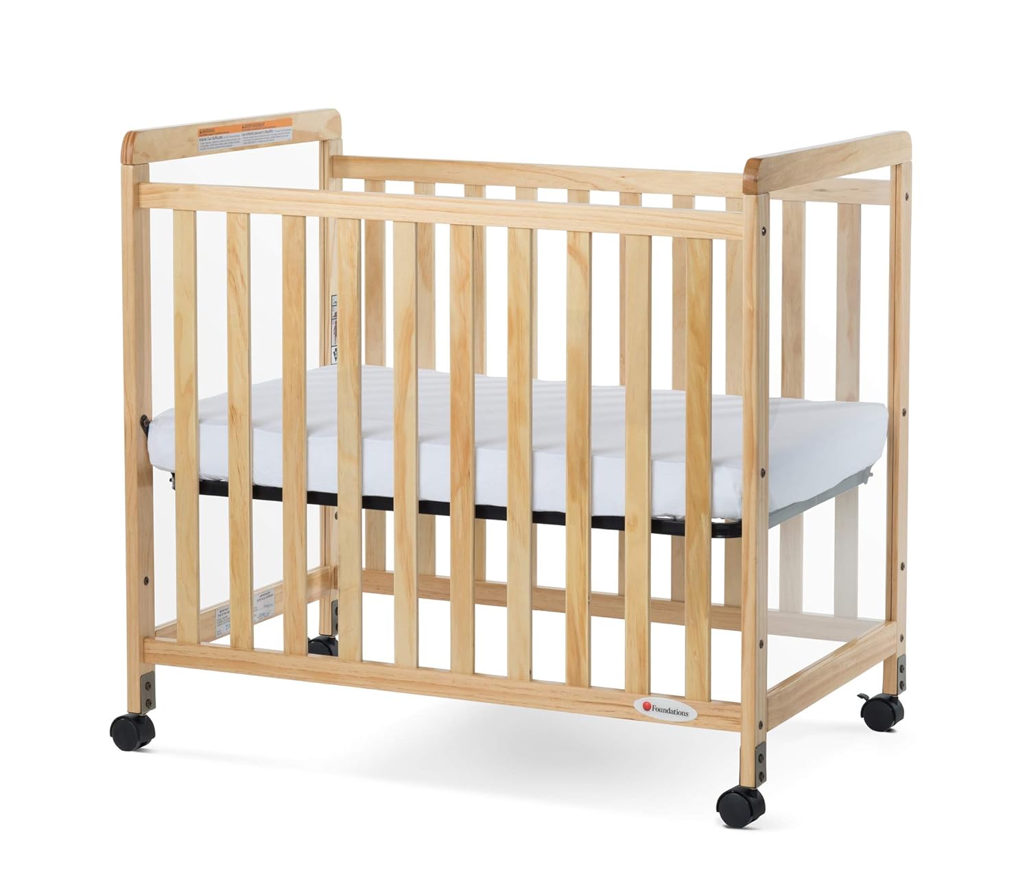 Foundations SafetyCraft Compact Size Clearview Crib, Natural