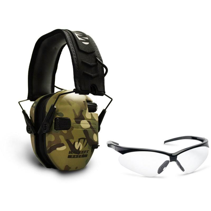 Walker&s Razor Multicam Camo Electronic Muff and Glasses Set - Shooting Protection at Academy Sports