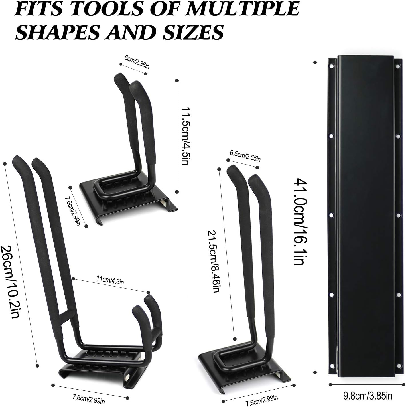 HUCOVIN Tool Storage Rack Garden Tool Rack Garage Organization Tool Racks for Garage Walls Pack of 2