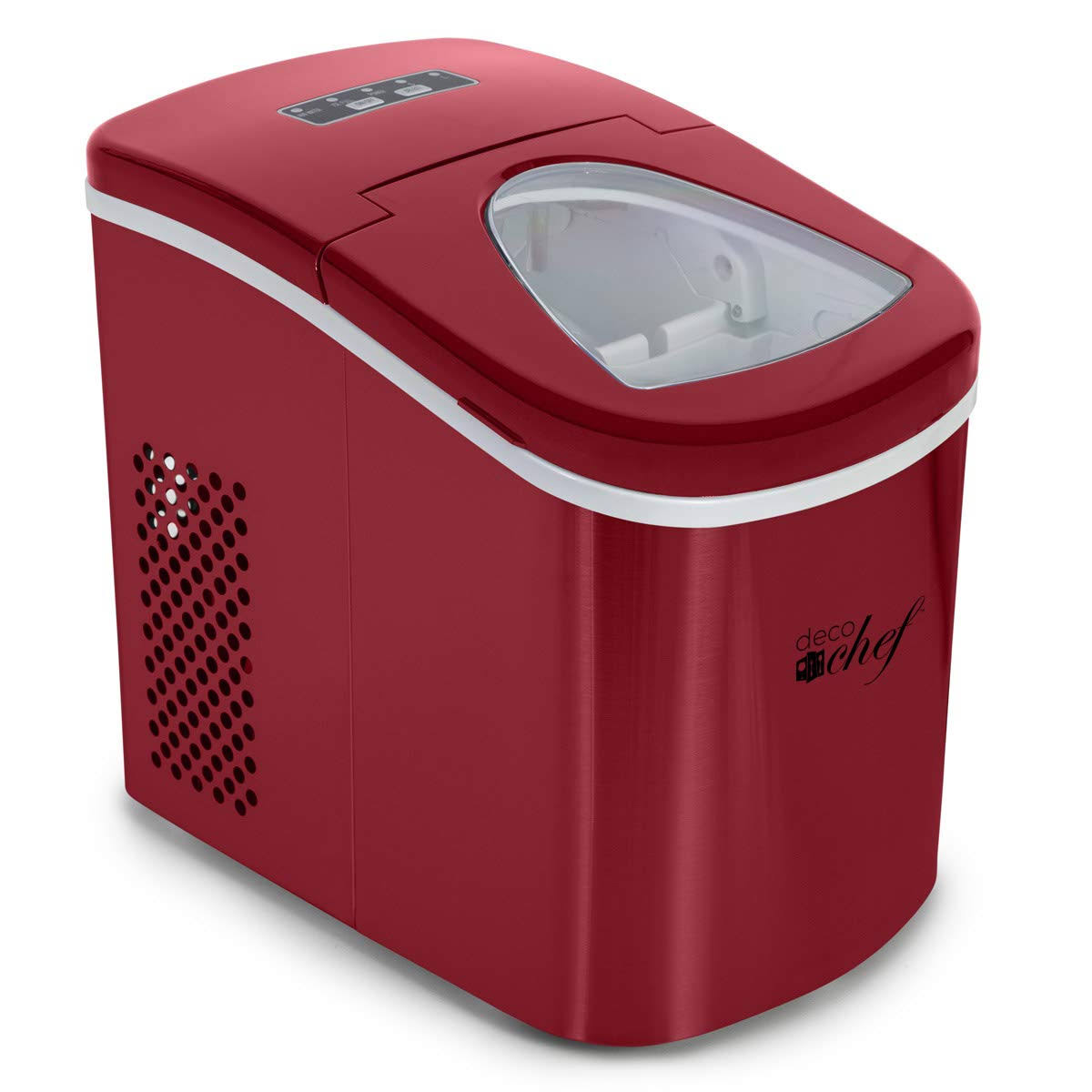 Deco Gear Electric Ice Maker Compact Top Load 26 lbs. per Day (Red)