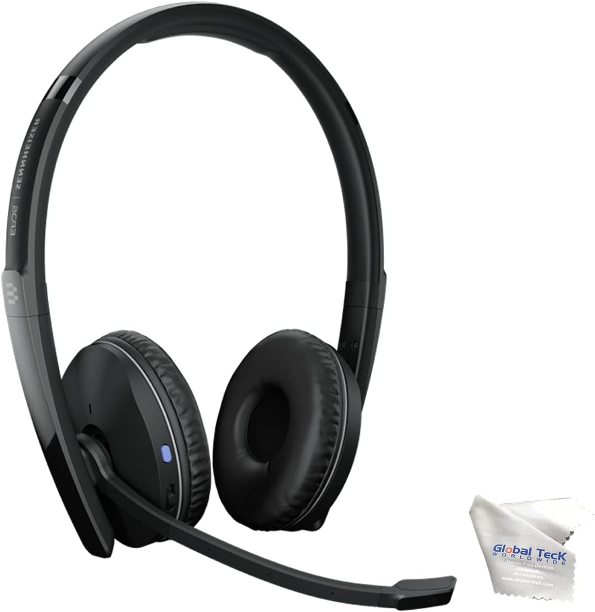 Global Teck Bundle EPOS - Sennheiser 230 Mono Bluetooth Headset with USB Dongle BTD 800, UC, Teams Certified, Connects to Deskphone, PC/Mac, Smartphone and GTW Microfiber