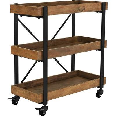 Williston Forge Strachan Bar Cart Color: Black