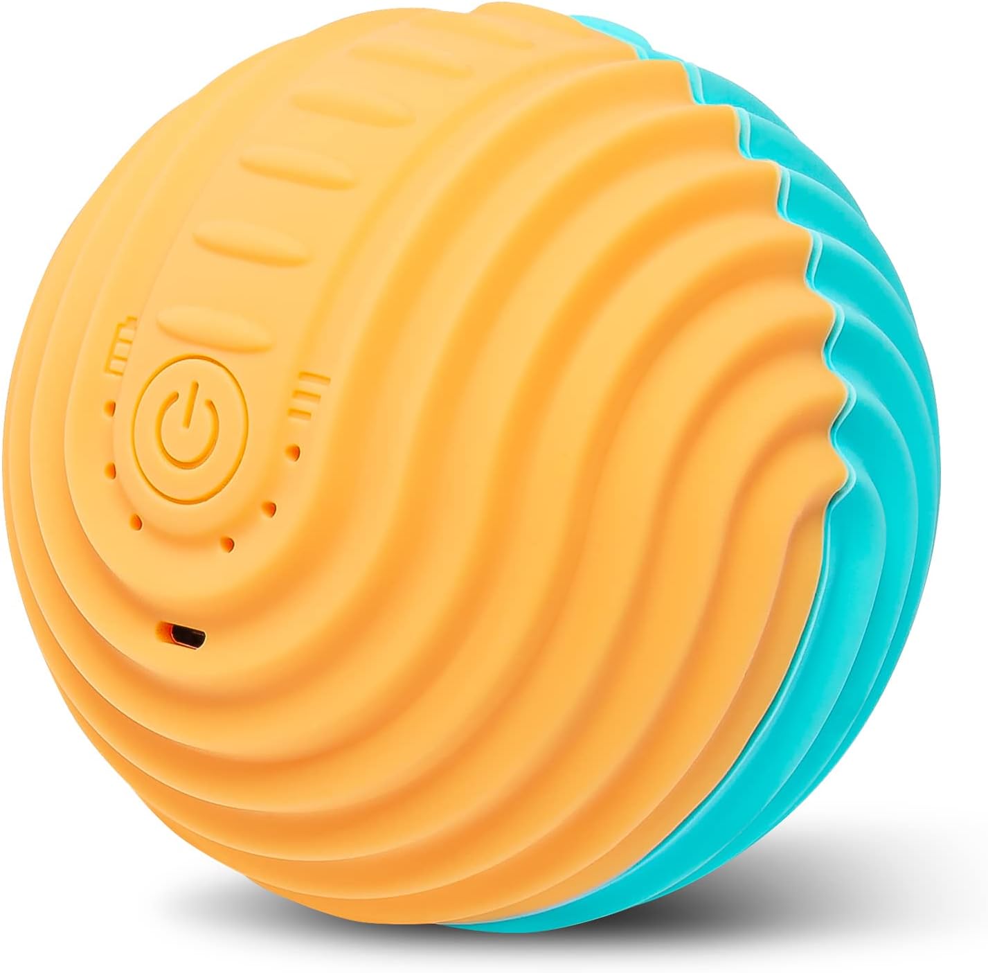 Electro Vibrating Massage Ball by njoie – Teal/Orange, Full Body Deep Tissue Massage Therapy, Built-in Rechargeable Battery, Quiet, Myofascial Release. for Sports Athletes, at-Home, Workplace Pack of 2