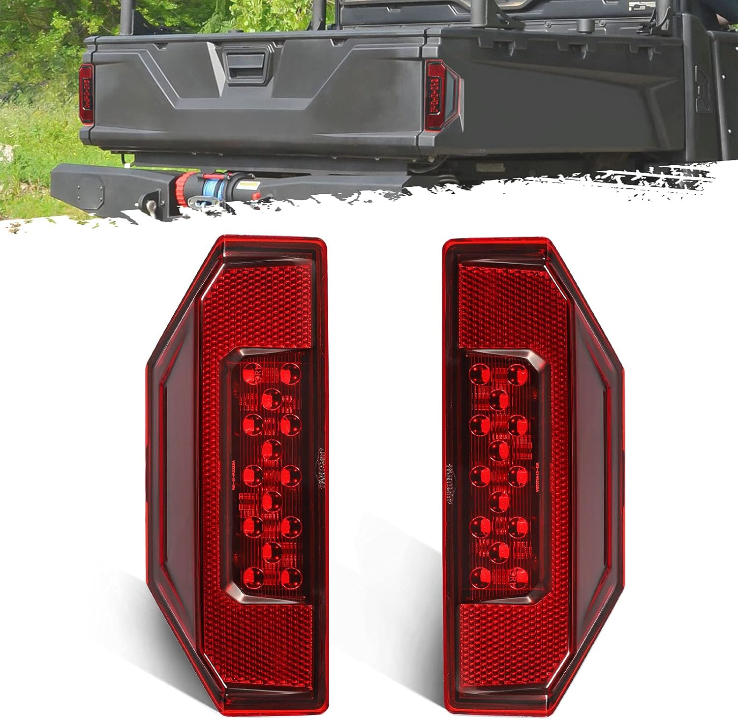 Partsam 2Pcs Rear UTV Tail Light Assembly, Compatible with Polaris Ranger 570 Full Size 900 XP 1000 RGR LED Taillights Rear Brake Stop Lights 2015 2016 2017 2018 2019 Replacement Part 2412774 Pack of 2