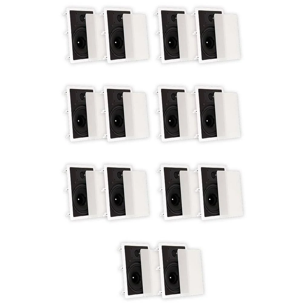 Theater Solutions Ts80w in Wall 8x22 Speakers Surround Sound Home Theater 7 Pair Pack