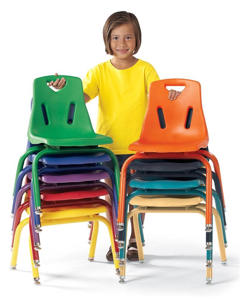 Berries Stacking Chairs with Powder-Coated Legs - 8x22 HT - Set of 6 - Teal