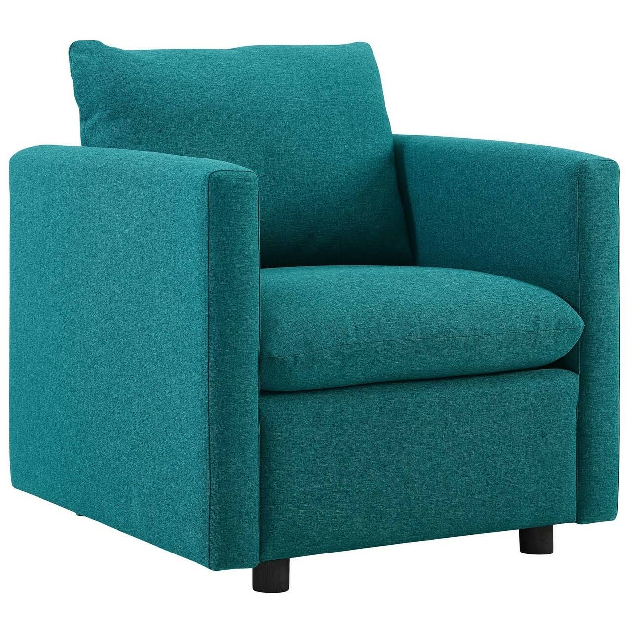 Mod Modern Contemporary Urban Design Living Room Lounge Club Lobby Armchair Accent Chair, Fabric, Aqua Blue