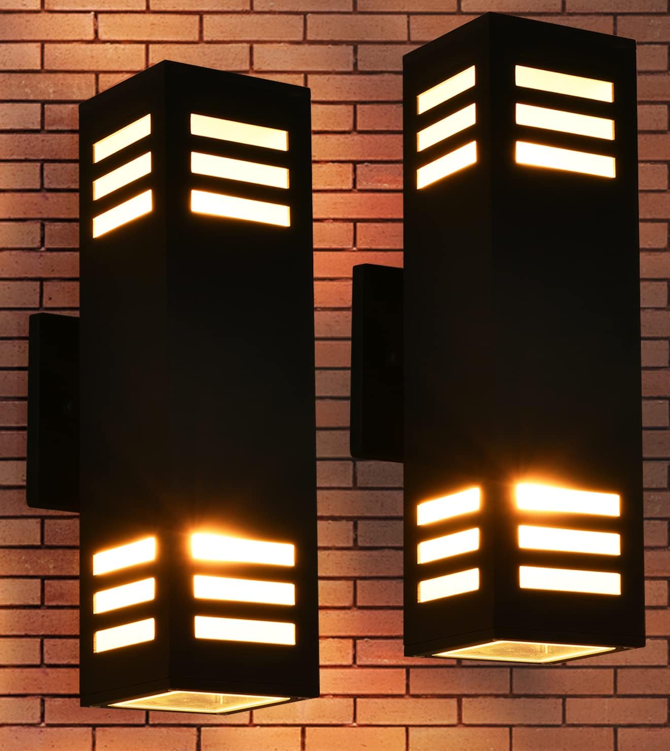 Outdoor Wall Sconce, Aluminum Waterproof Wall Light Indoor Outdoor Up Down Wall Lamp, [ETL Listed] Matt Black