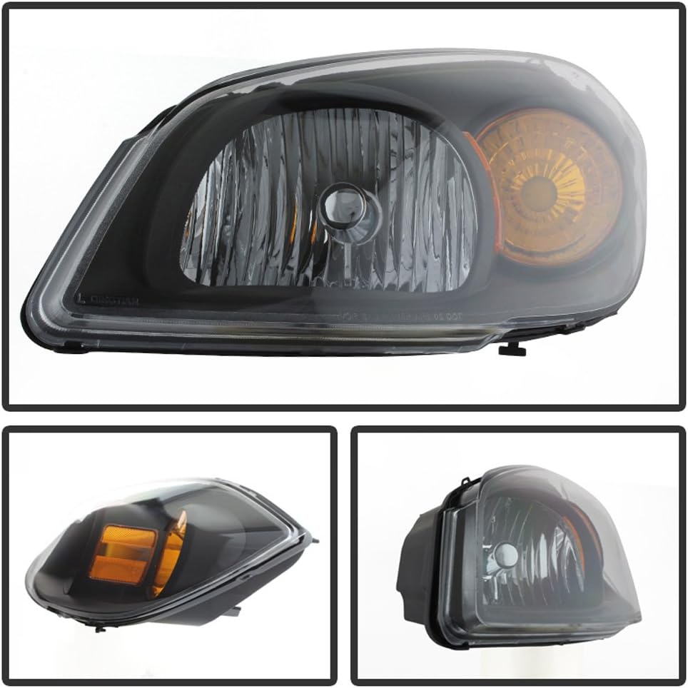 ACANII - For 2005-2010 Cobalt 2007-10 Pontiac G5 05-2006 Pursuit [Black] Headlights HeadLamps Driver + Passenger Side