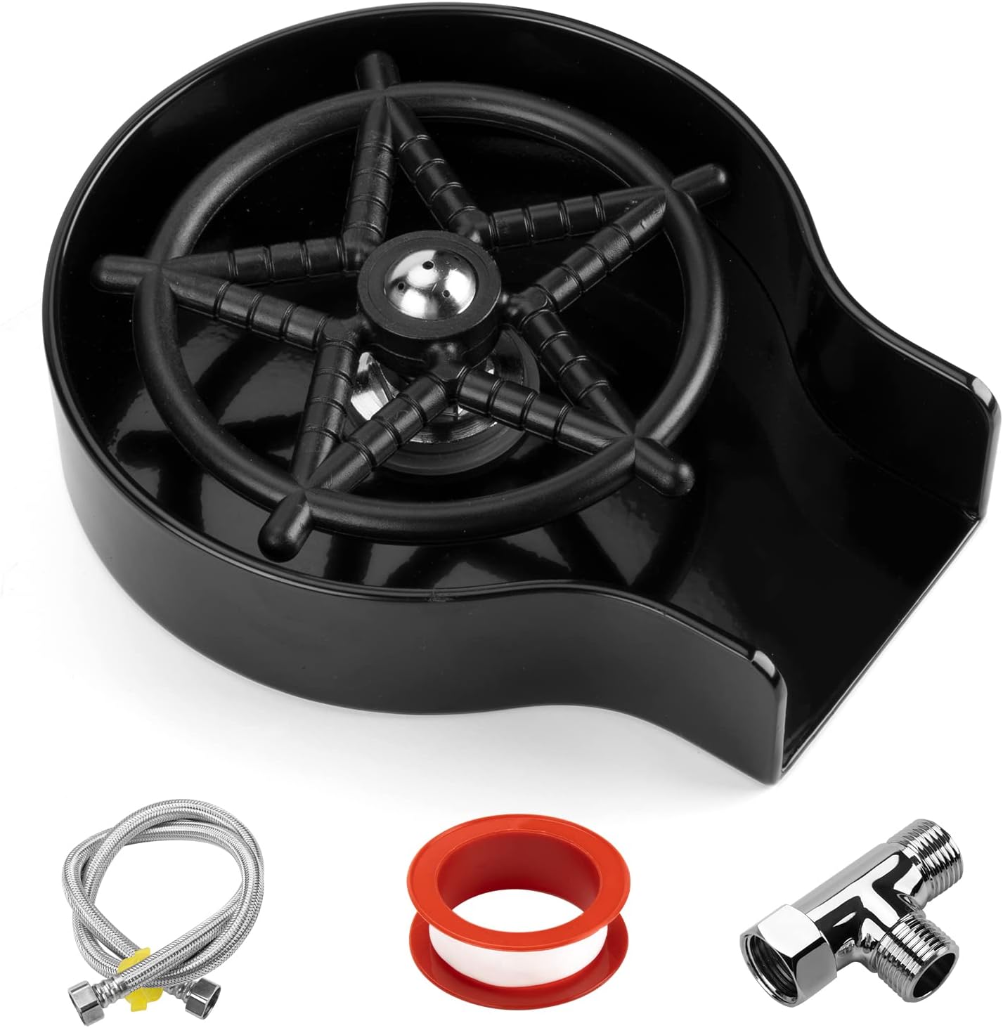 Tripocleen Glass Rinser for Kitchen Sink - Cup Washer for Sink Stainless Steel Cup Washer Faucet Glass Rinser For Kitchen Sink Accessories Brushed Nickel Bar Accessories