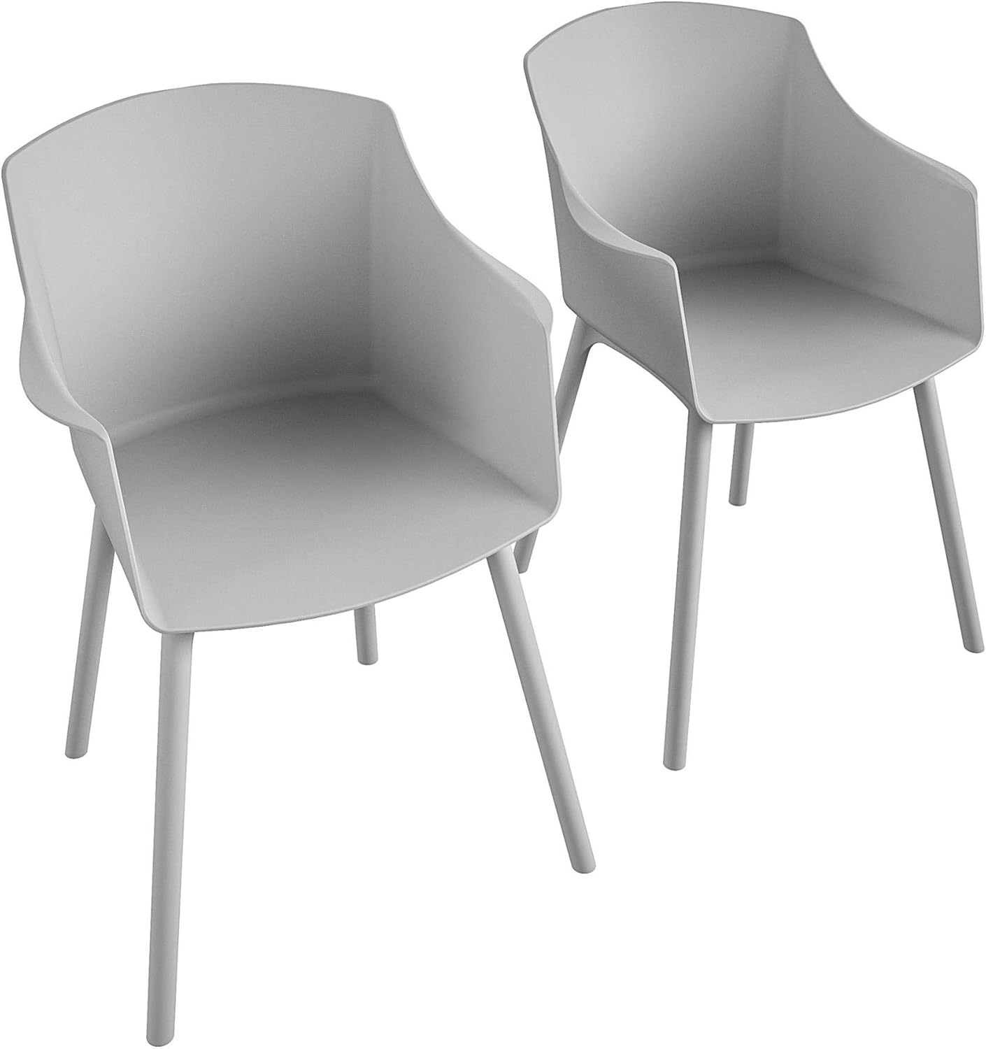 CosmoLiving by Cosmopolitan , Camelo Collection, Indoor/Outdoor Resin, 2-Pack, Black Dining Chairs, Contoured Back