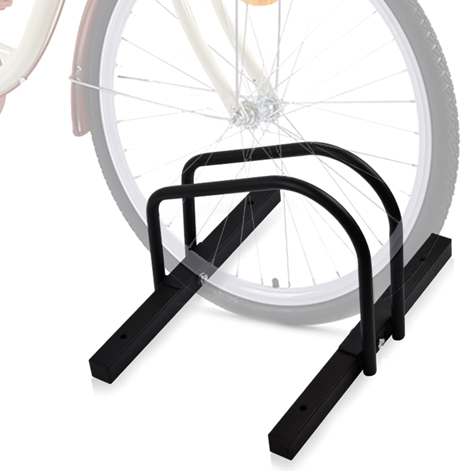 WALMANN Bike Floor Stand, Bike Parking Rack for 1 Bike Garage Bike Storage Stand Indoor/Outdoor 22-28