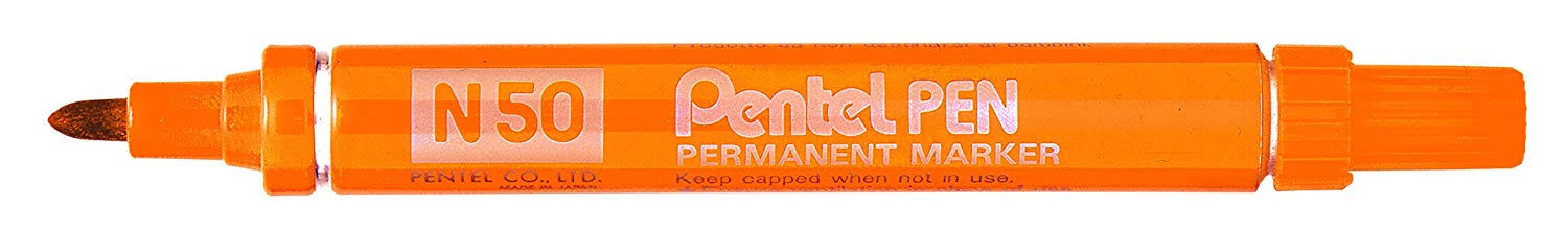 Pentel N50 Bullet Point Marker - Orange (Pack of 12)