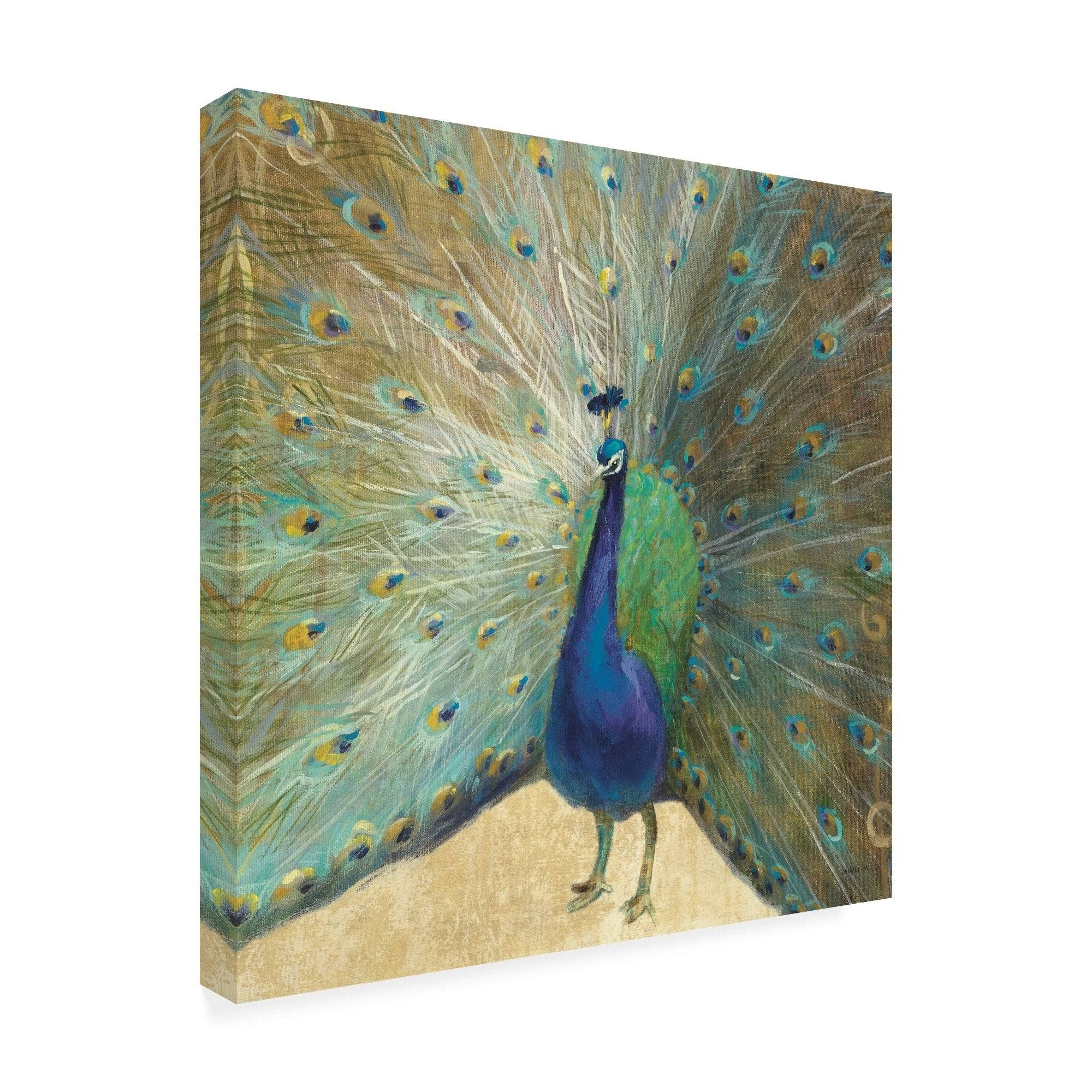 Trademark Fine Art Wap10799-C2424Gg Danhui Nai 'Blue Peacock Cream' CA