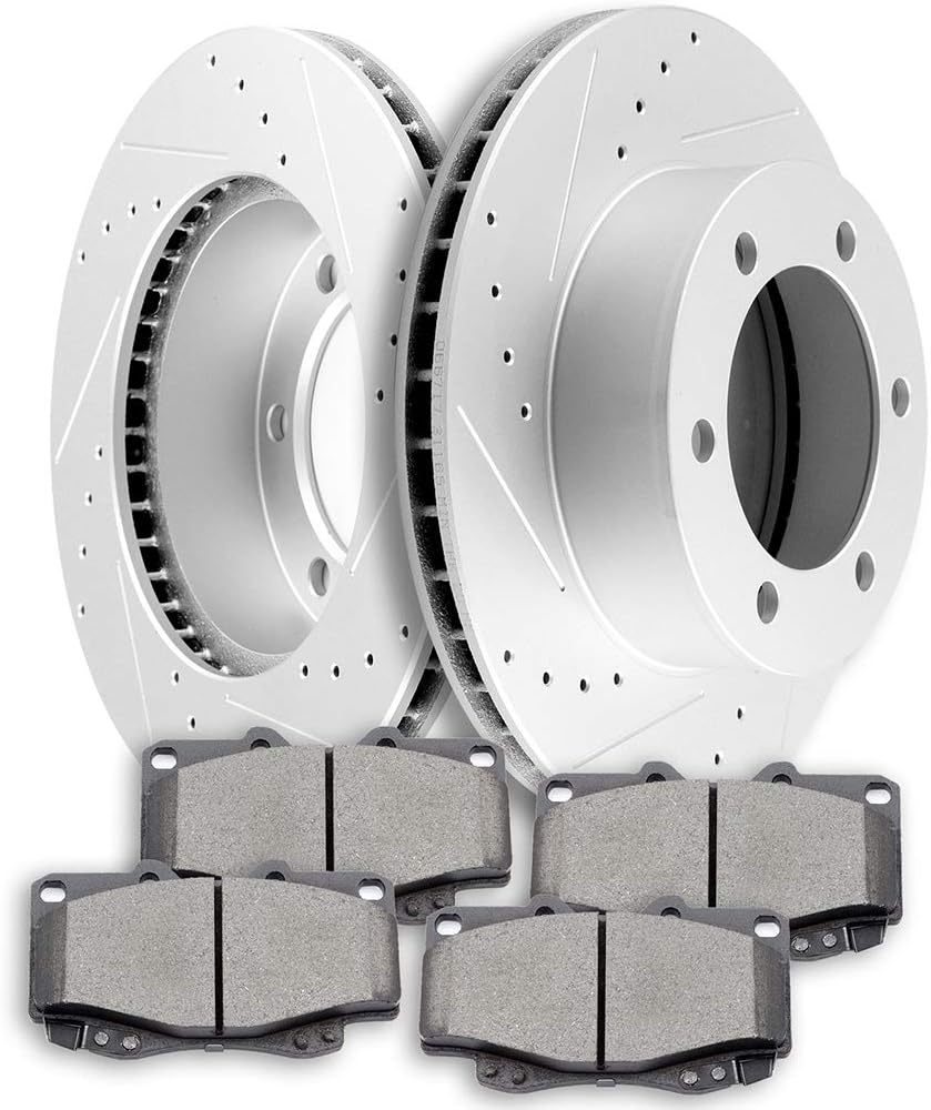 SCITOO Brake Kit Front Brake Rotors and Ceramic Brake Pads fit for 1995 1996 1997 1998 1999 2000 2001 2002 for Toyota 4Runner,1995 1996 1997 1998 1999 2000 2001 2002 2003 2004 for Toyota Tacoma