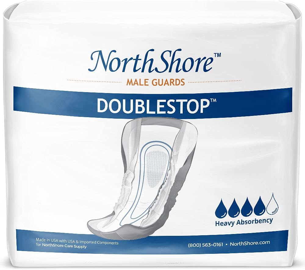 NorthShore DoubleStop Male Guards for Men, Case/104 (2/52s) Pack of 2
