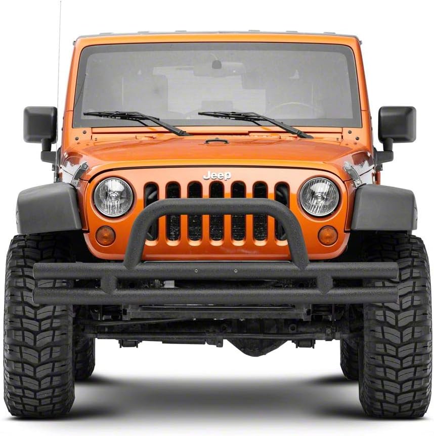 Redrock 4x4 Tubular Front Bumper; Textured Black Compatible with 07-18 Jeep Wrangler JK