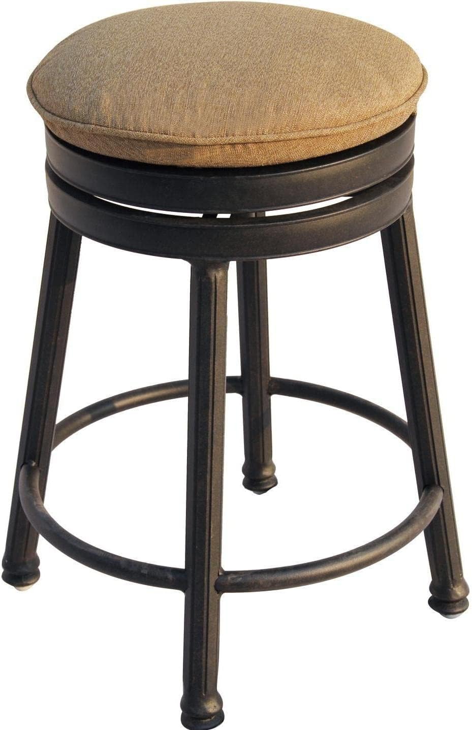Darlee Classic Cast Aluminum Round Backless Patio Swivel Bar Stool - Antique Bronze