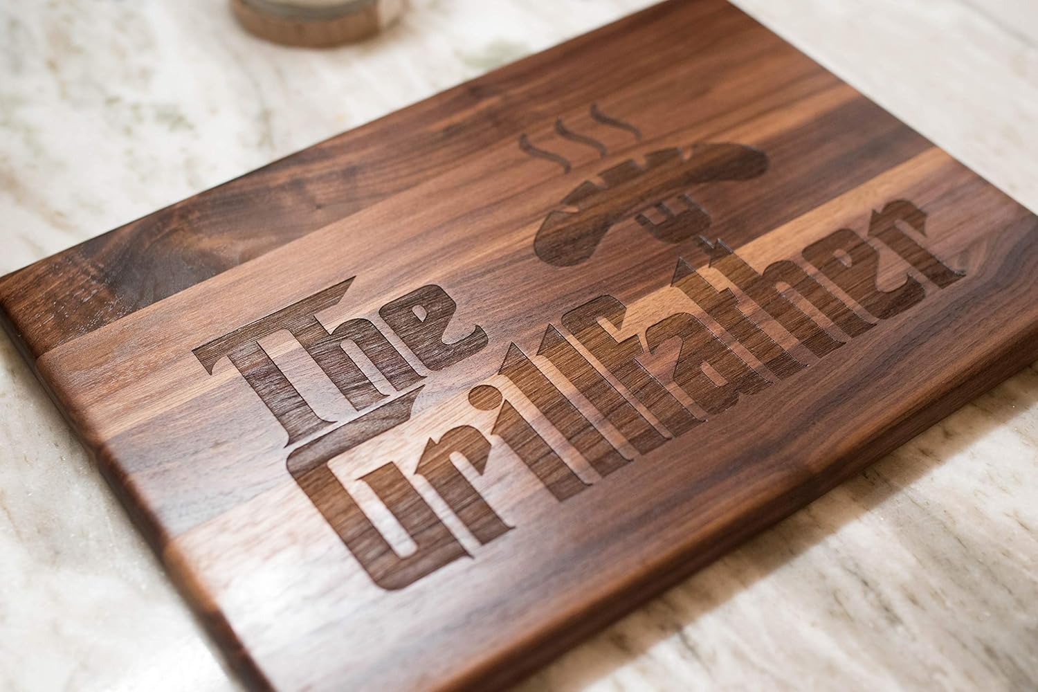 Gifts For Dad - Gift For Men - USA Made Wood Cutting Board - The Grillfather Cutting Board, perfect gift for Dad, Stepfather gift, and grandfather gift. Handmade USA Cutting Board Pack of 2