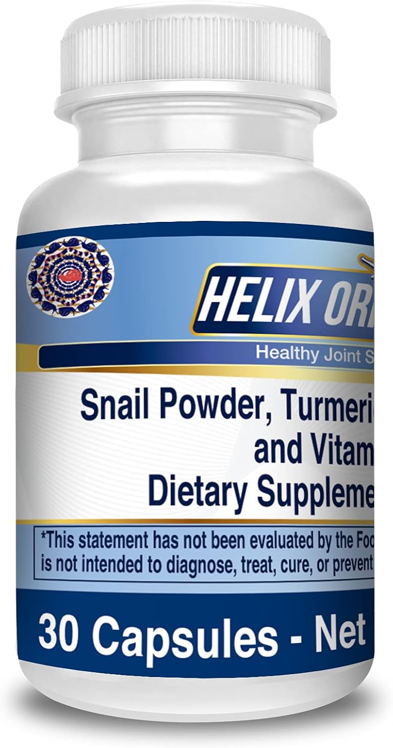 Helix Original 100% Natural Joint Supplement and Pain Relief–– Uses The Natural Protein of Crete Snail – Made with Turmeric, Glucosamine, Chondroitin, and Boswellia Serrata – Tasteless and Odorless Pack of 2