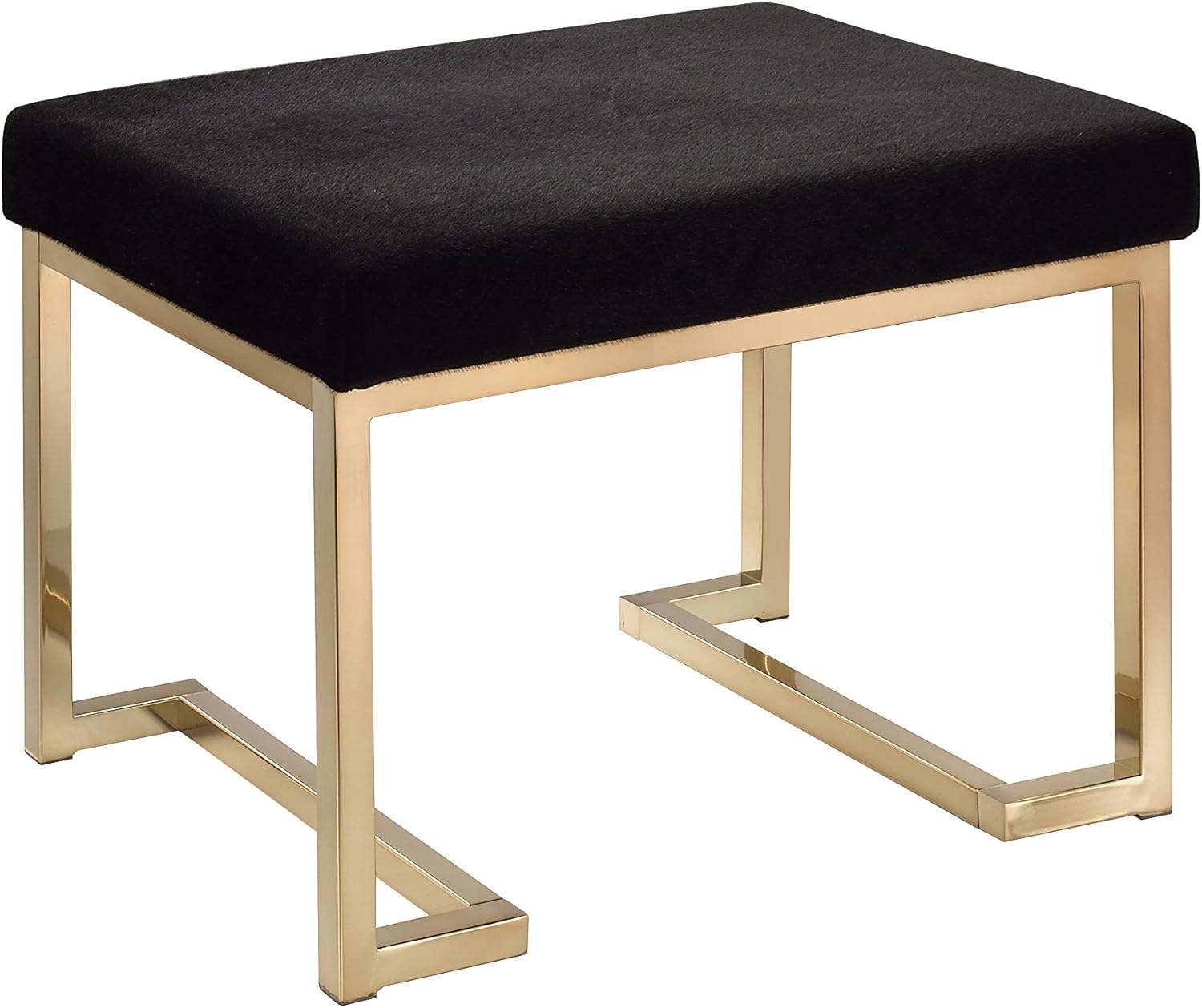 ACME Furniture Boice Bench, One Size, Black Fabric and Champagne