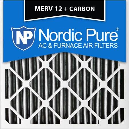 Nordic Pure 24x24x1 Pleated MERV 12 Plus Carbon AC Furnace Filters Qty 6