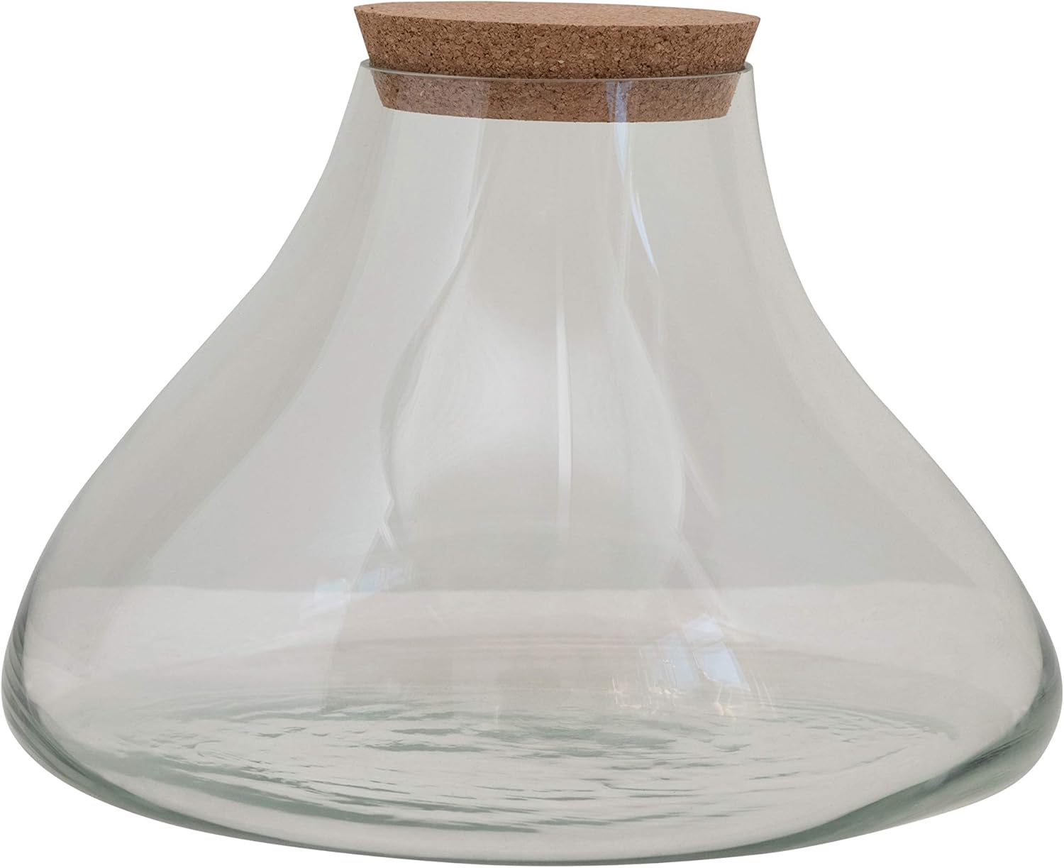 Creative Co-Op Glass Terranium/Jar with Cork Lid Terrarium, Clear Pack of 2