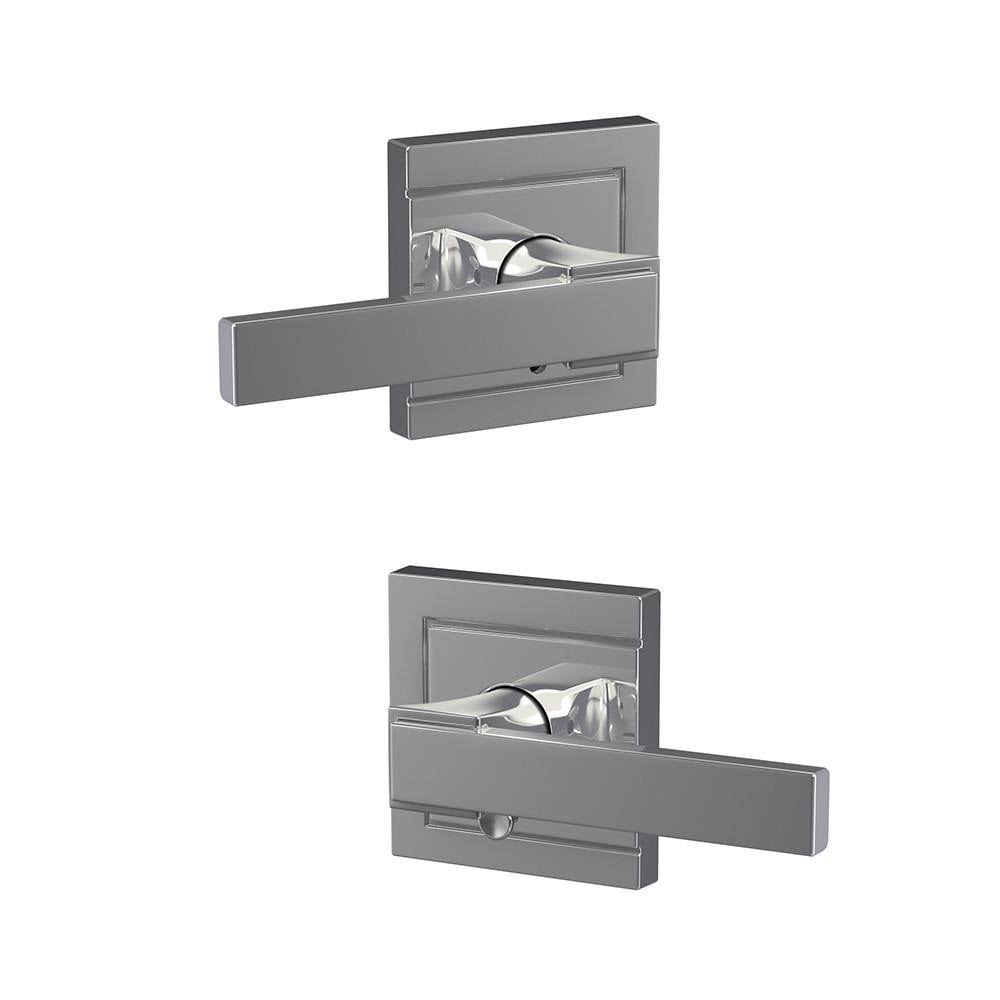 Schlage FC21-NBK-ULD Custom Northbrook Passage u0026 Privacy Door Lever Set with Upland Trim - Bright Chrome