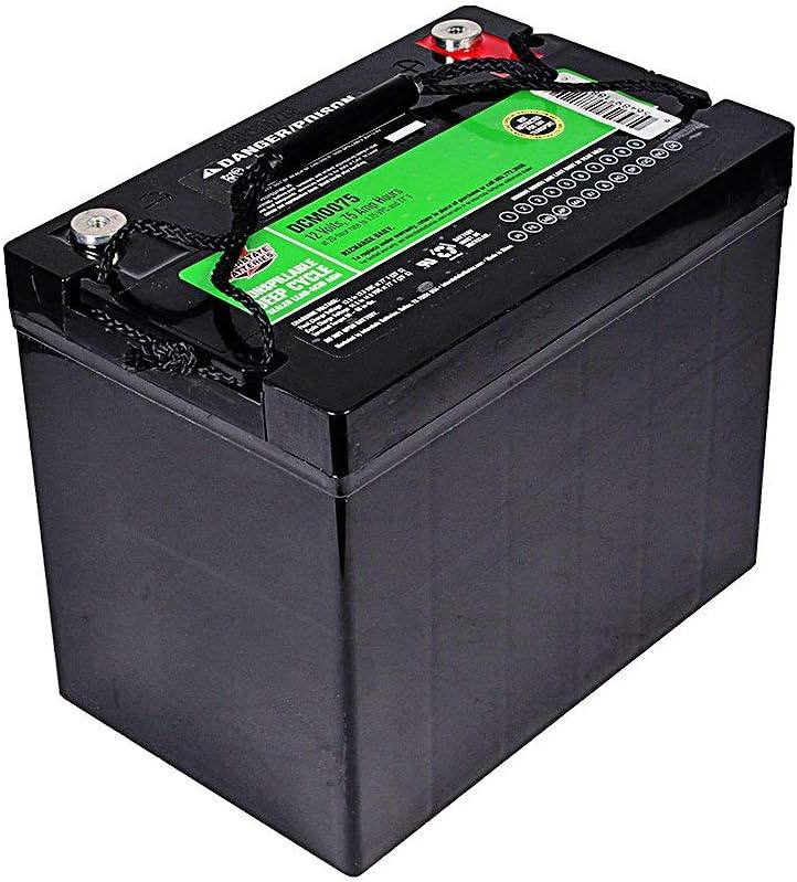 Interstate Batteries 12V 75Ah Deep Cycle Battery (DCM0075) Sealed Lead Acid Rechargeable SLA AGM (Insert Terminals) Wheelchairs, Sump Pumps, Scooters, ATVs