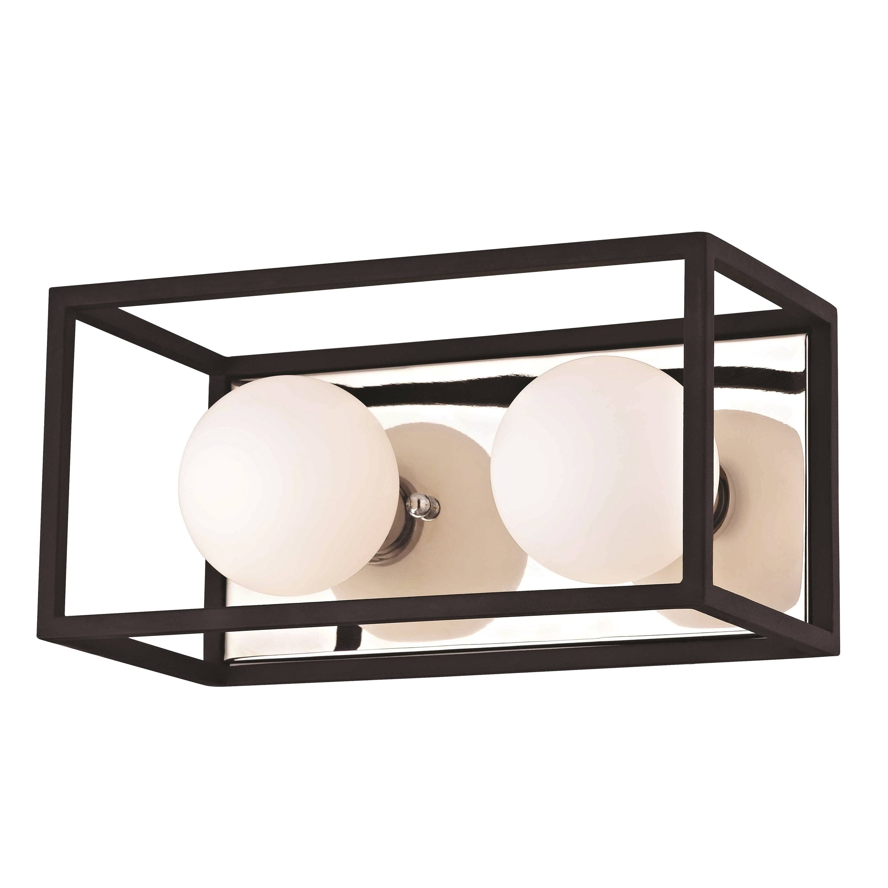 Mitzi H141302-PN/BK Aira 2 Light Bath Bracket - Polished Nickel/Black