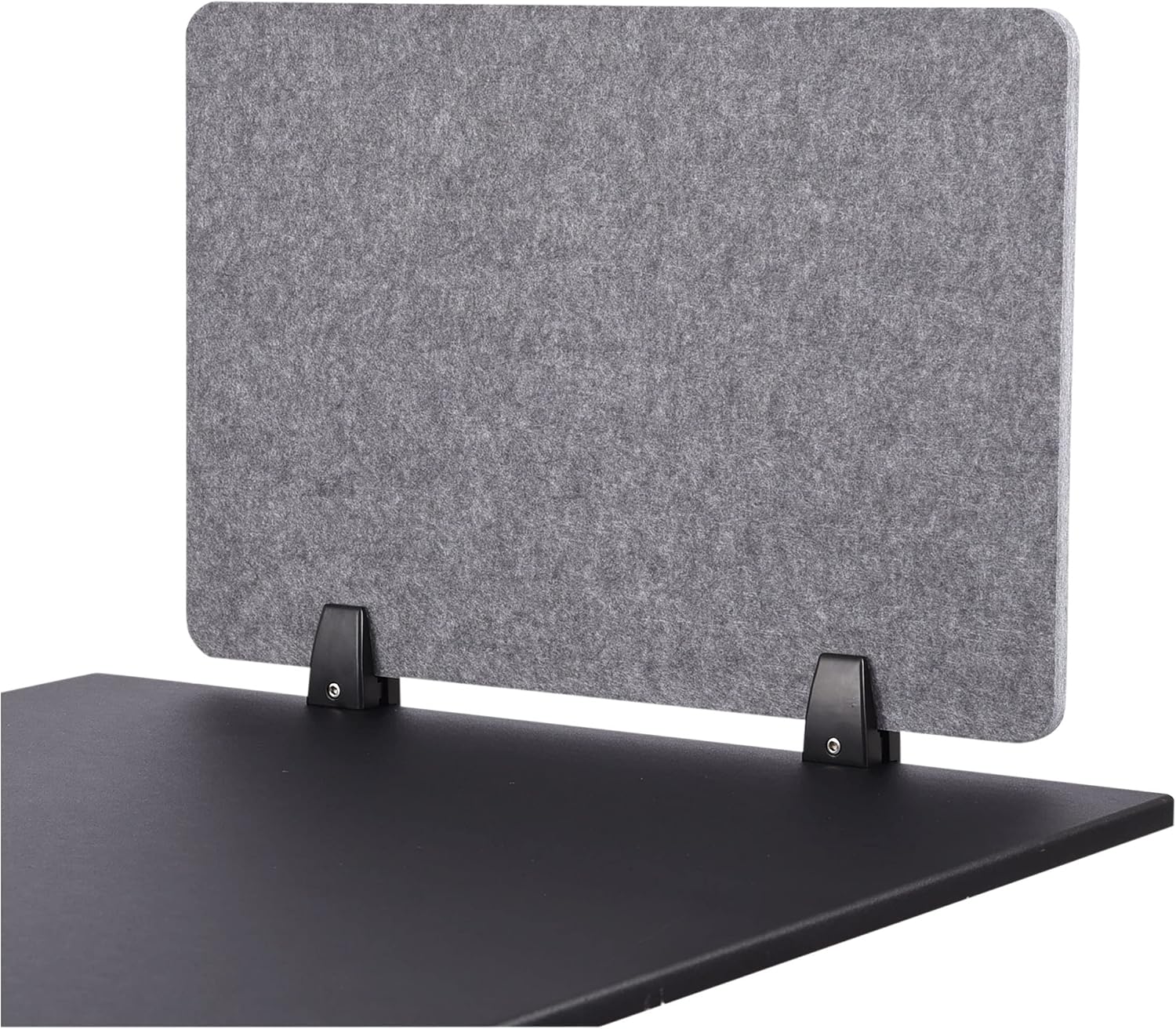 Stand Up Desk Store ReFocus Raw Clamp-On Acoustic Desk Divider Mounted Privacy Panel to Reduce Noise and Visual Distractions (Castle Gray, 47.25