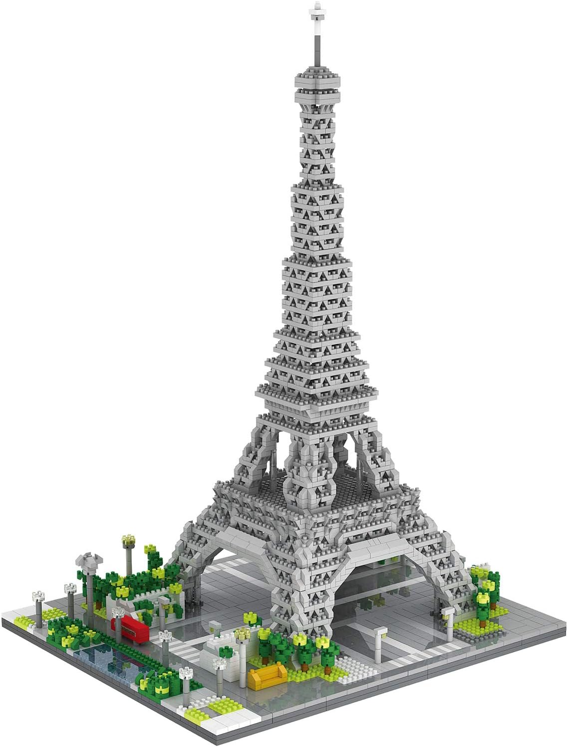 dOvOb Architecture Eiffel Tower Micro Blocks Set, 3369 Pieces Mini Bricks 3D Puzzle Toy, Gift for Adults and Kids Pack of 2