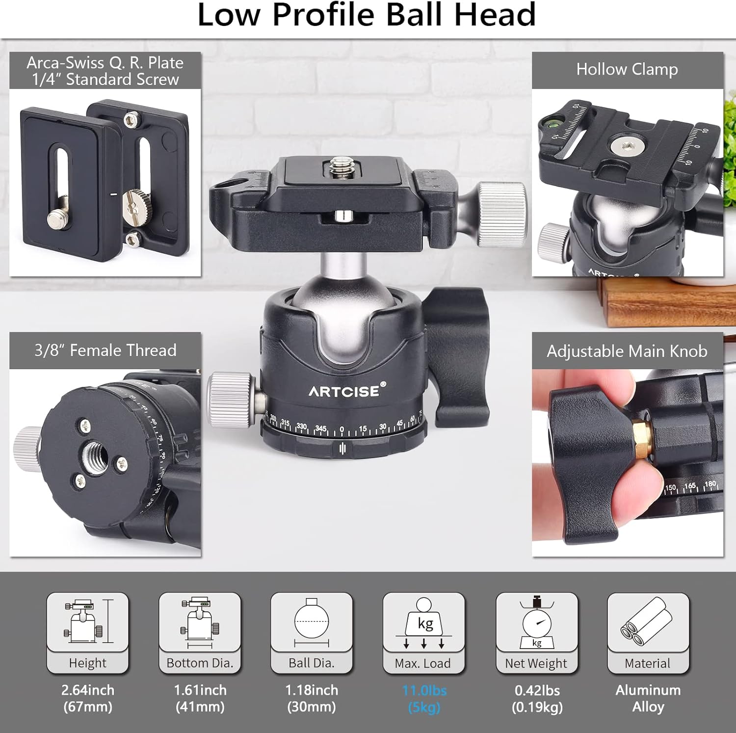 Mini Tripod 35-inch Small Camera Tripod Portable Desktop Tripod Pack of 2