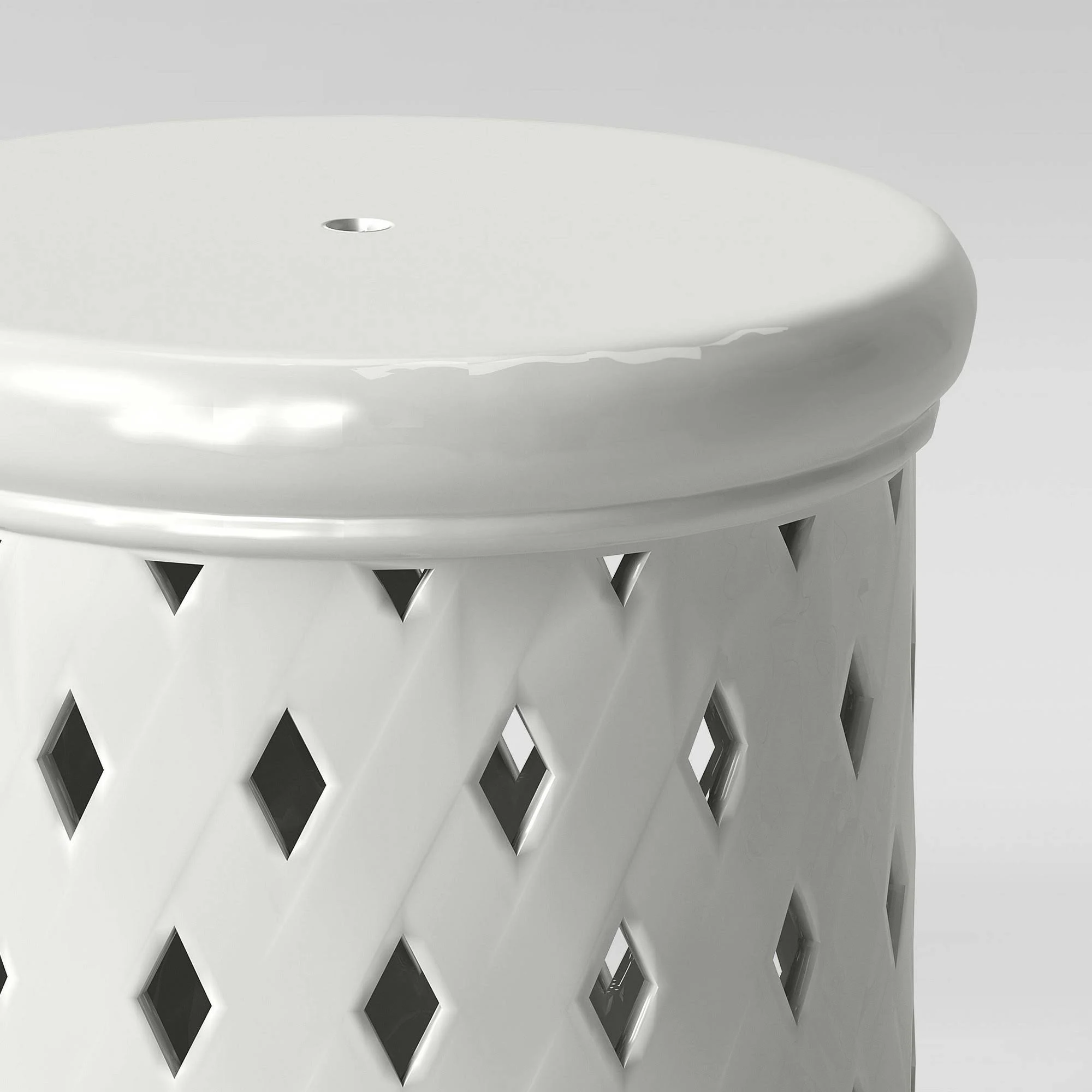 Ceramic Lattice Patio Accent Table - White - Threshold