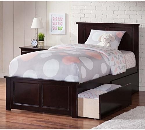 Leo & Lacey Twin XL Storage Platform Bed in Espresso