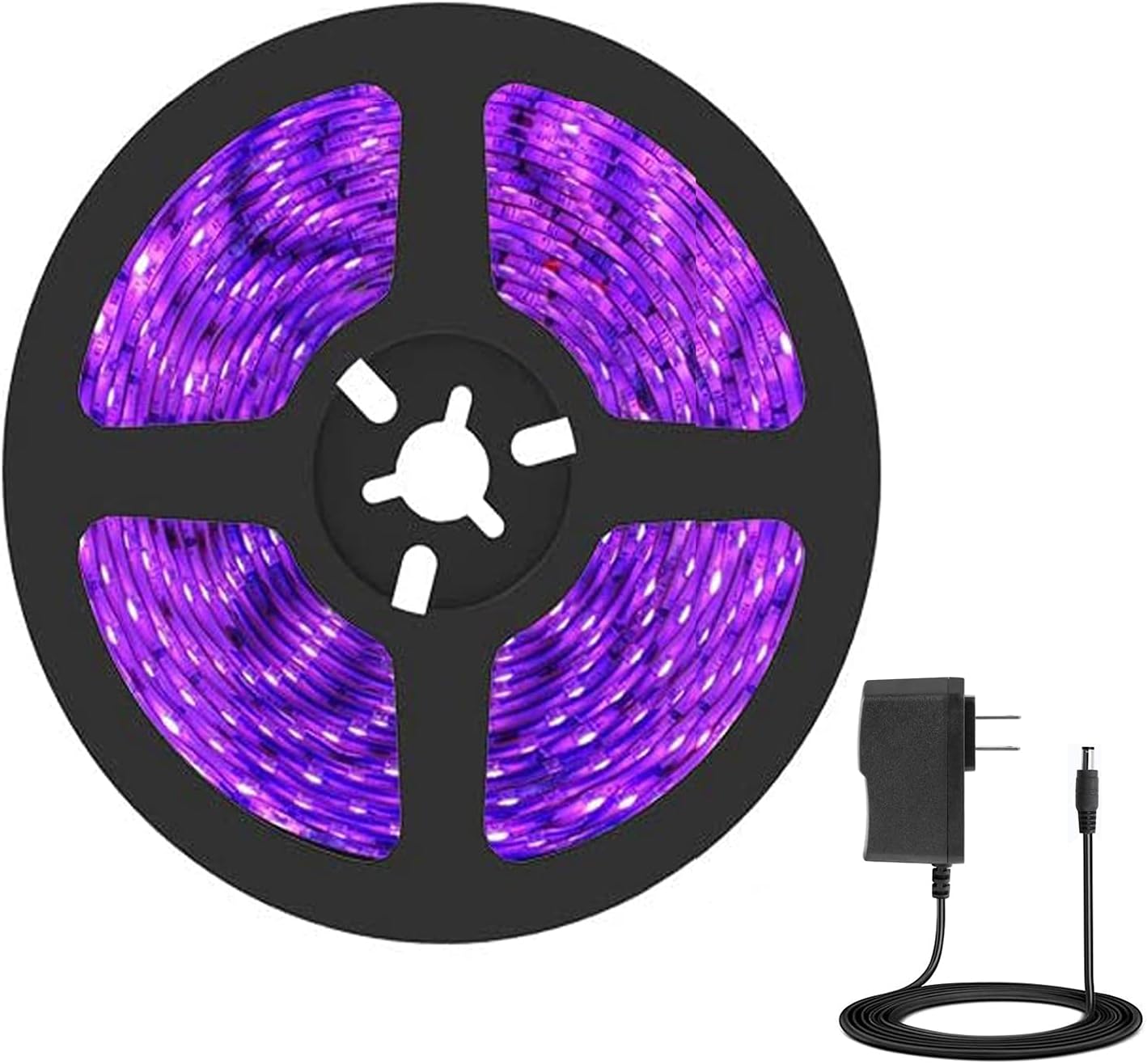 100ft UV Blacklight LED Strip Lights - iCreating UV LED Strip Lights 395nm to 405nm Blacklight LED Strip Light, 12V Flexible Black Light LED Strip, Non-Waterproof for Party, Stage Lighting, Body Paint Pack of 2