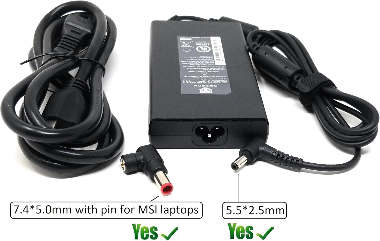 19.5V 9.23A 180W AC Adapter Charger for MSI Gaming Laptop GS43VR, GS63, GS63VR, GS65-Stealth-THIN-050, GS73VR, WS63VR WS63 w/GTX 1060, 1070 Max-Q, Quadro P4000 P3000 Compatible ADP-180MB K, A17-180P4A Pack of 2