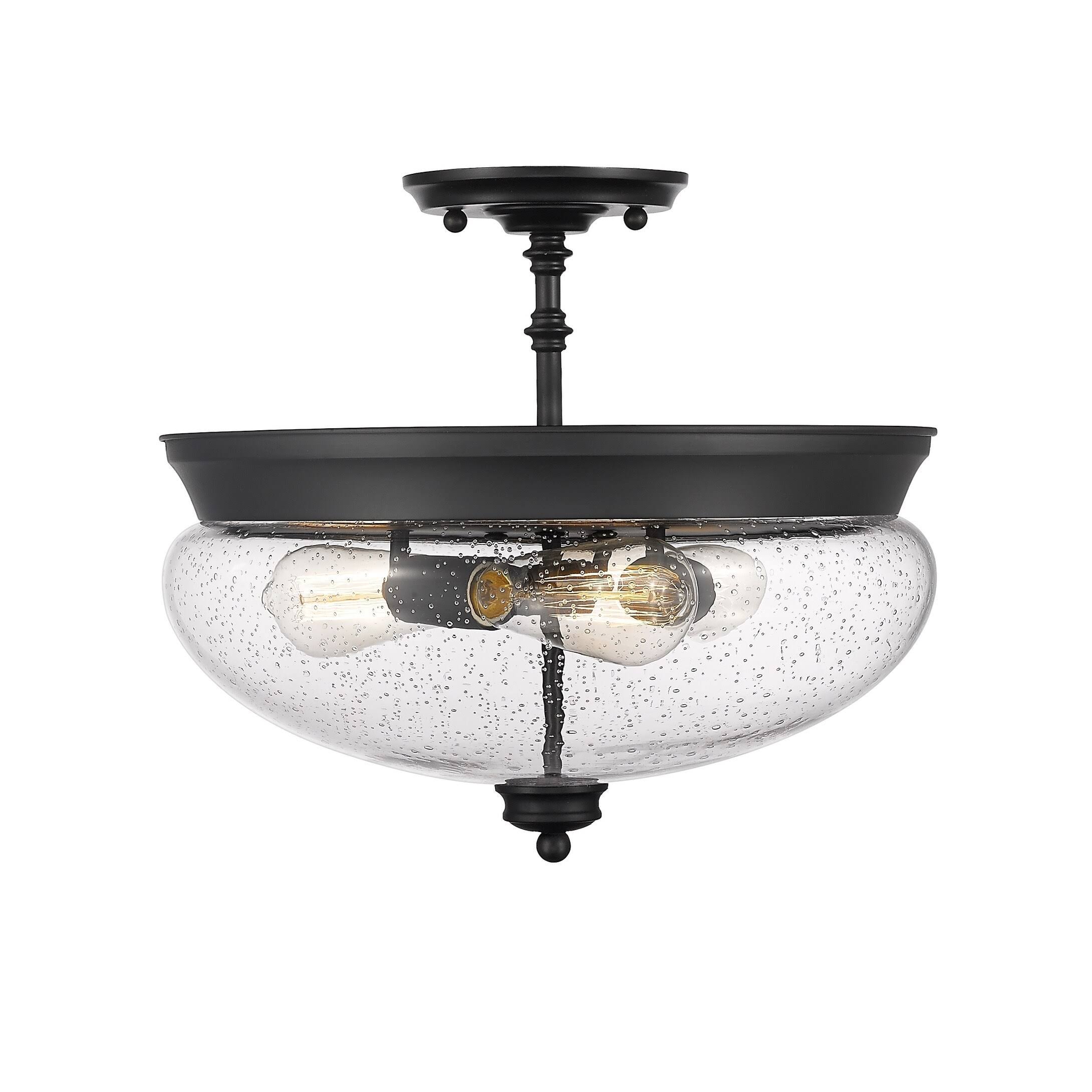 Z-Lite 722SF-MB Matte Black 3 Light Semi Flush Mount