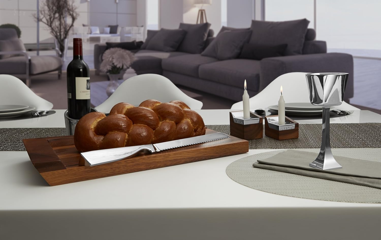 Nambe - Holiday Collection - Geo Wood and Alloy Seder Plate - Measures at 13.5