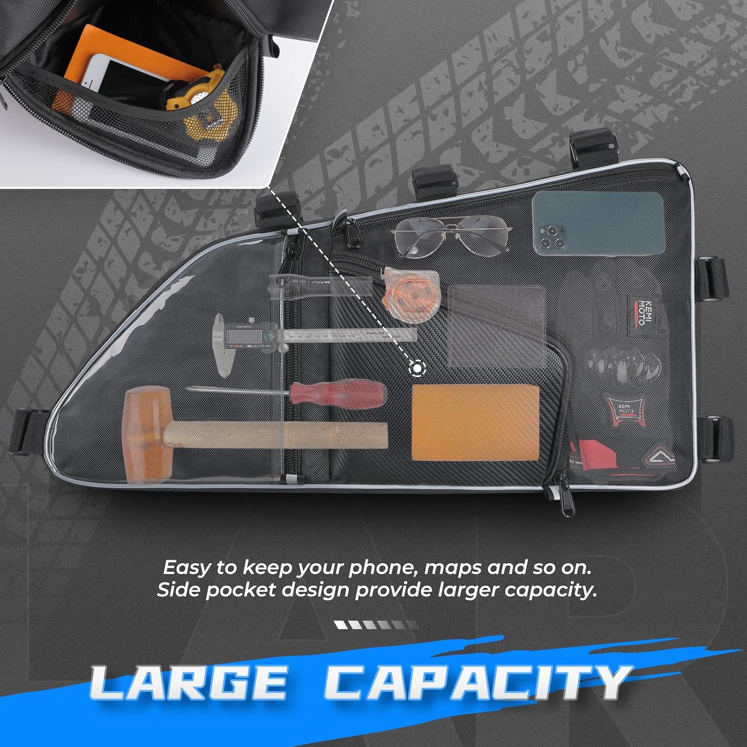 Talon Storage Bag Kemimoto Talon Overhead Bag Compatible with 2019-2021 Talon 1000X 1000R Accessories (Pack of 2)