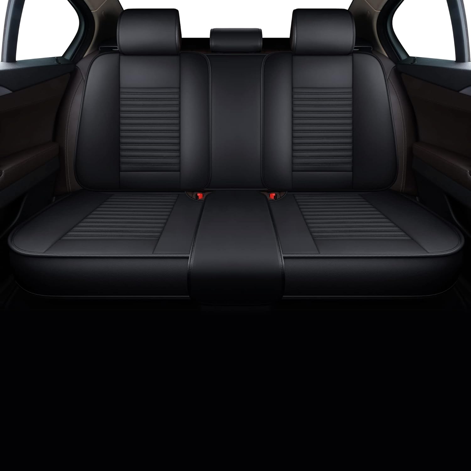 LINGVIDO Breathable and Waterproof Faux Leather Automotive Seat Covers for Cars SUV Pick-up Truck Sedan,Universal Anti-Slip Driver Seat Cover with Backrest (Black)