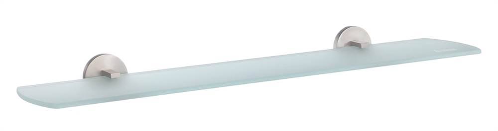 Smedbo Loft Bathroom Glass Shelf W Brackets in Brushed Nickel Finish