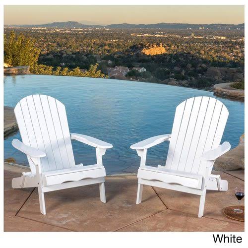 Christopher Knight Home Hanlee Outdoor Folding Wood Adirondack Chair (Set of 2) by, White