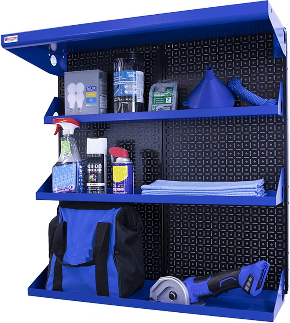 Metal Pegboard Shelving Organization System OmniWall Shelving Kit 32