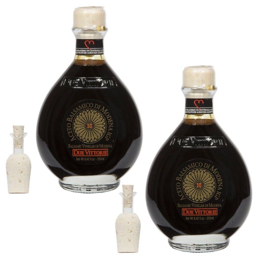 Due Vittorie Oro Gold Balsamic Vinegar with Cork Pourer, 250ml 250ml (2 Pack)